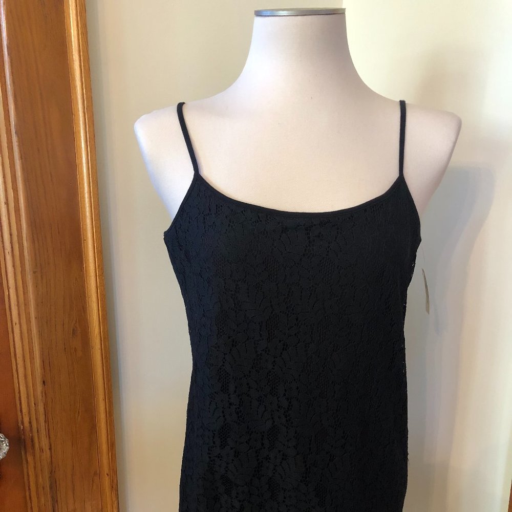ANN TAYLOR Black Tank Top with Adjustable Straps, XL New